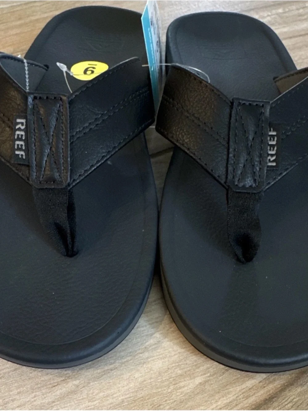 Reef Journeyer Thong Sandals Black/Gray Logo Slip-On Men US 9 EU 42